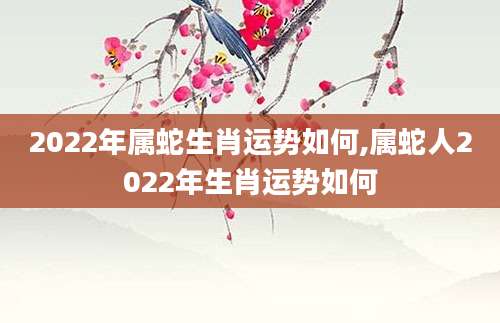 2022年属蛇生肖运势如何,属蛇人2022年生肖运势如何