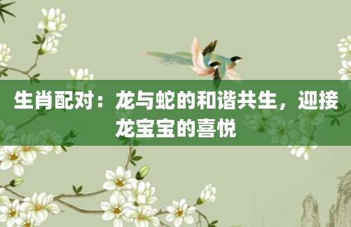 生肖配对：龙与蛇的和谐共生，迎接龙宝宝的喜悦
