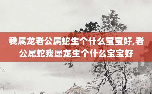 我属龙老公属蛇生个什么宝宝好,老公属蛇我属龙生个什么宝宝好