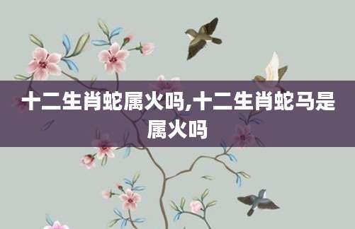 十二生肖蛇属火吗,十二生肖蛇马是属火吗