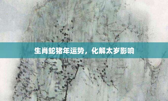 生肖蛇猪年运势，化解太岁影响