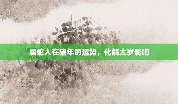 属蛇人在猪年的运势，化解太岁影响