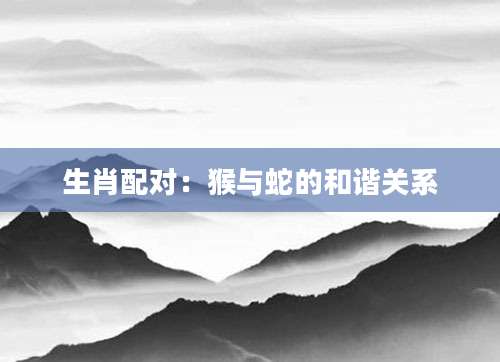 生肖配对：猴与蛇的和谐关系