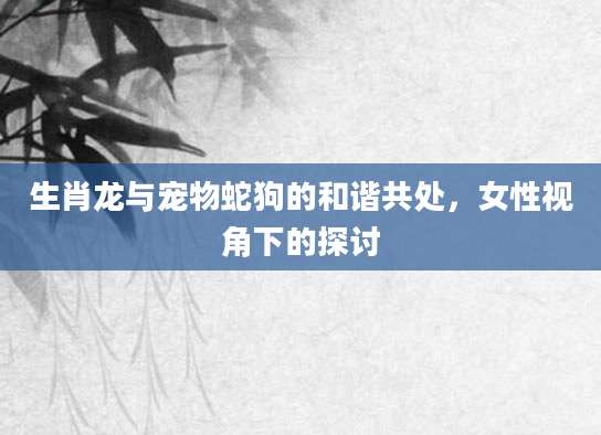 生肖龙与宠物蛇狗的和谐共处，女性视角下的探讨