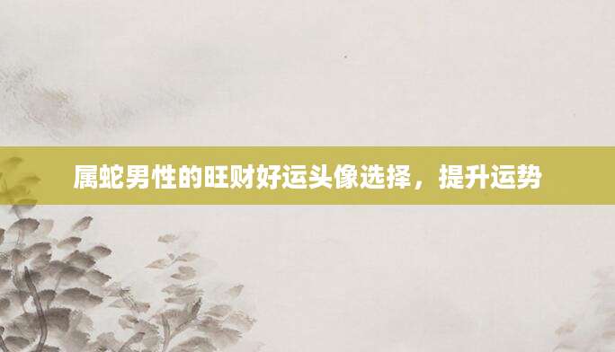 属蛇男性的旺财好运头像选择，提升运势
