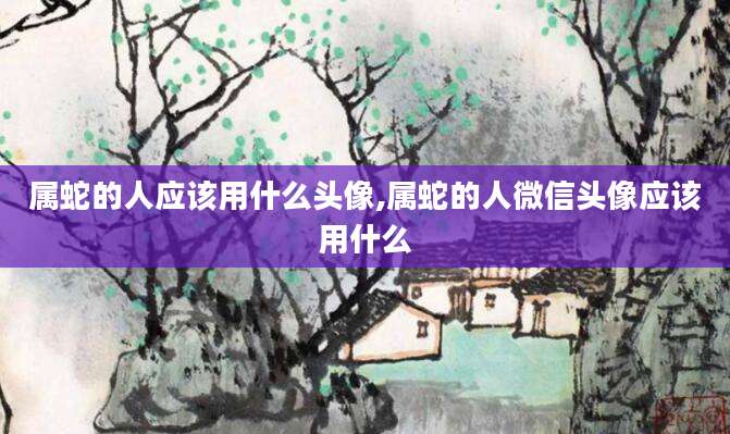 属蛇的人应该用什么头像,属蛇的人微信头像应该用什么