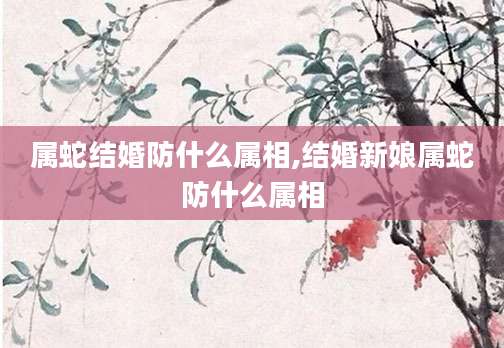 属蛇结婚防什么属相,结婚新娘属蛇防什么属相