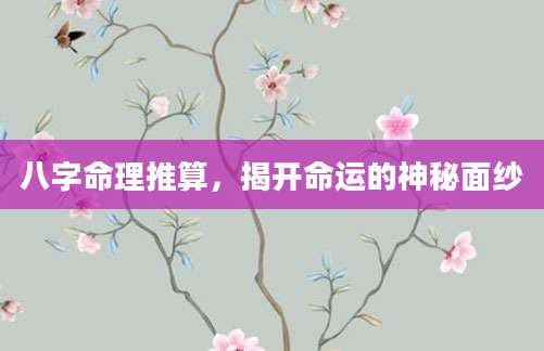 八字命理推算，揭开命运的神秘面纱
