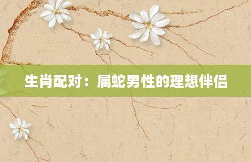 生肖配对：属蛇男性的理想伴侣