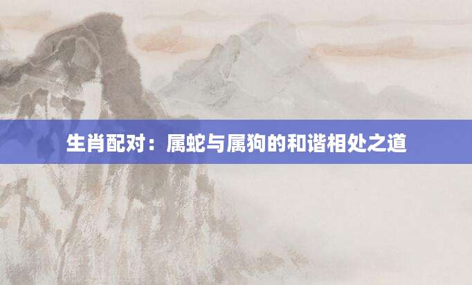 生肖配对：属蛇与属狗的和谐相处之道