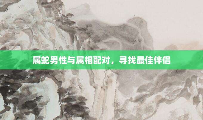 属蛇男性与属相配对，寻找最佳伴侣