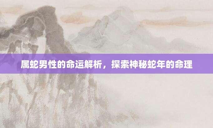 属蛇男性的命运解析，探索神秘蛇年的命理