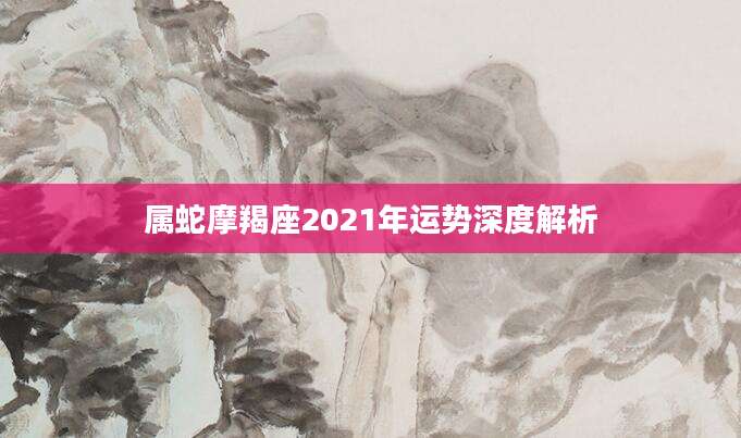 属蛇摩羯座2021年运势深度解析