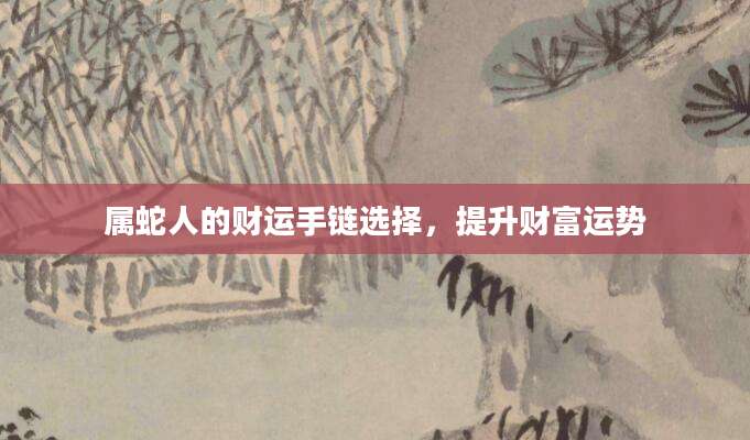 属蛇人的财运手链选择，提升财富运势