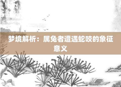 梦境解析：属兔者遭遇蛇咬的象征意义