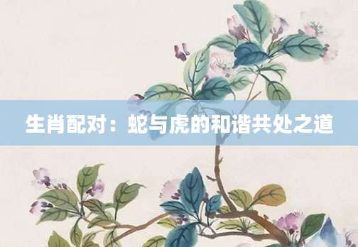 生肖配对：蛇与虎的和谐共处之道