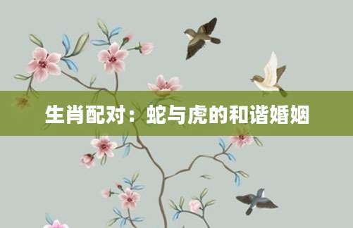 生肖配对：蛇与虎的和谐婚姻