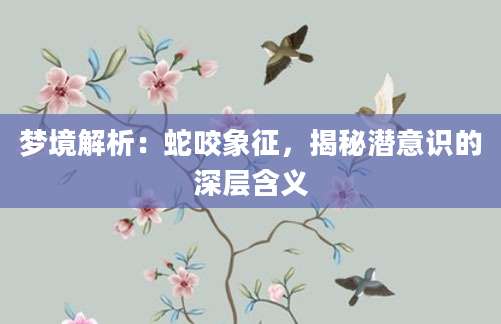 梦境解析：蛇咬象征，揭秘潜意识的深层含义