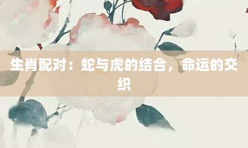 生肖配对：蛇与虎的结合，命运的交织
