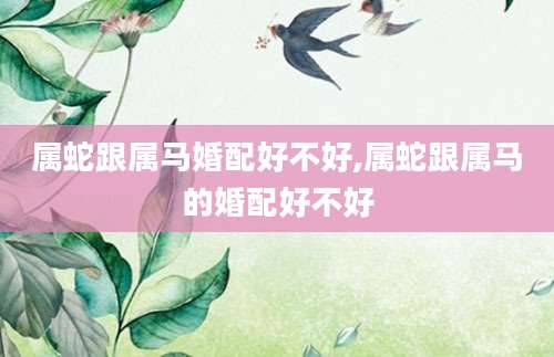 属蛇跟属马婚配好不好,属蛇跟属马的婚配好不好