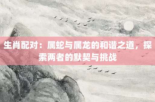 生肖配对：属蛇与属龙的和谐之道，探索两者的默契与挑战