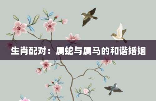 生肖配对：属蛇与属马的和谐婚姻