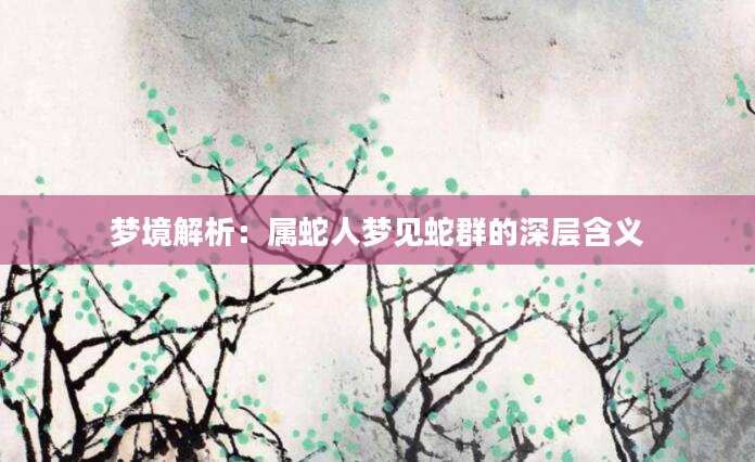 梦境解析：属蛇人梦见蛇群的深层含义