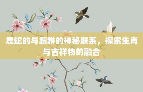 属蛇的与貔貅的神秘联系，探索生肖与吉祥物的融合