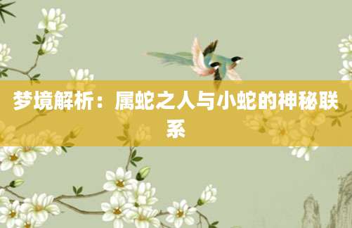 梦境解析：属蛇之人与小蛇的神秘联系