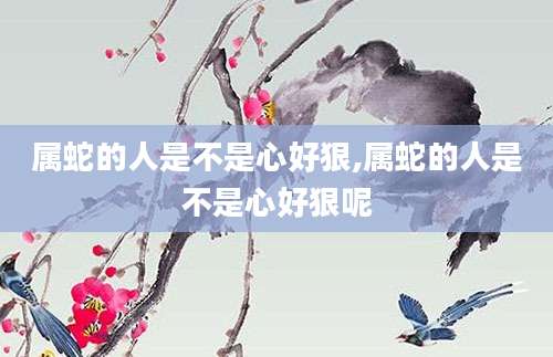 属蛇的人是不是心好狠,属蛇的人是不是心好狠呢