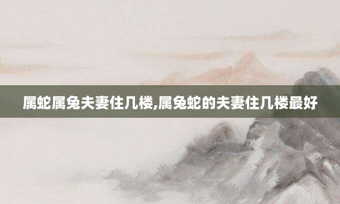 属蛇属兔夫妻住几楼,属兔蛇的夫妻住几楼最好