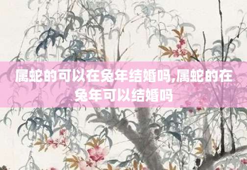 属蛇的可以在兔年结婚吗,属蛇的在兔年可以结婚吗