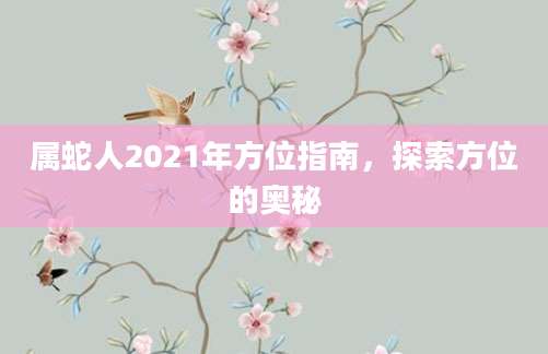 属蛇人2021年方位指南，探索方位的奥秘