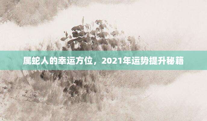 属蛇人的幸运方位，2021年运势提升秘籍