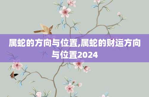 属蛇的方向与位置,属蛇的财运方向与位置2024