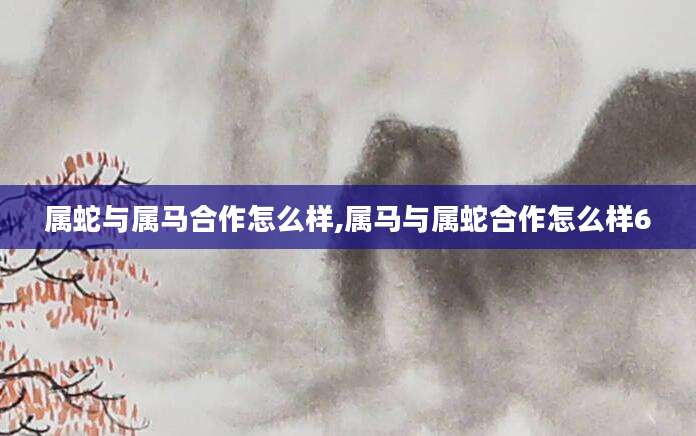 属蛇与属马合作怎么样,属马与属蛇合作怎么样6
