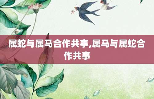 属蛇与属马合作共事,属马与属蛇合作共事