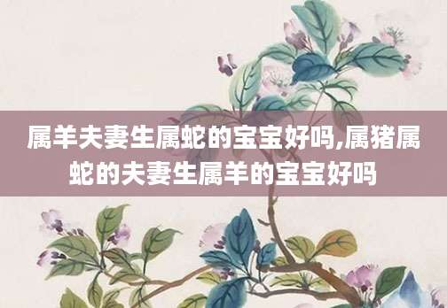 属羊夫妻生属蛇的宝宝好吗,属猪属蛇的夫妻生属羊的宝宝好吗