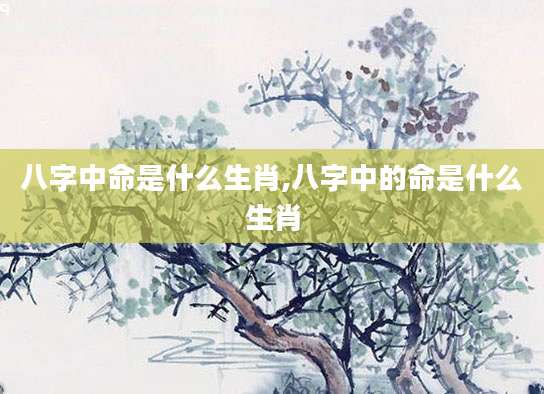 八字中命是什么生肖,八字中的命是什么生肖