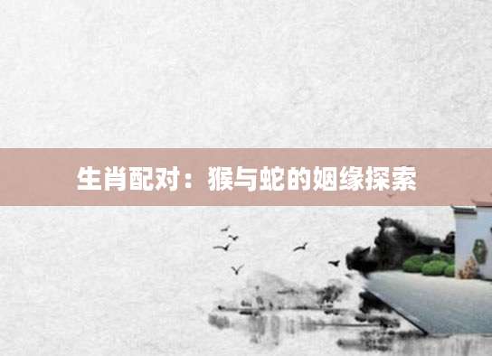 生肖配对：猴与蛇的姻缘探索