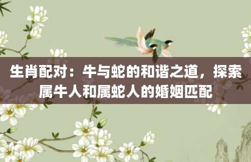 生肖配对：牛与蛇的和谐之道，探索属牛人和属蛇人的婚姻匹配