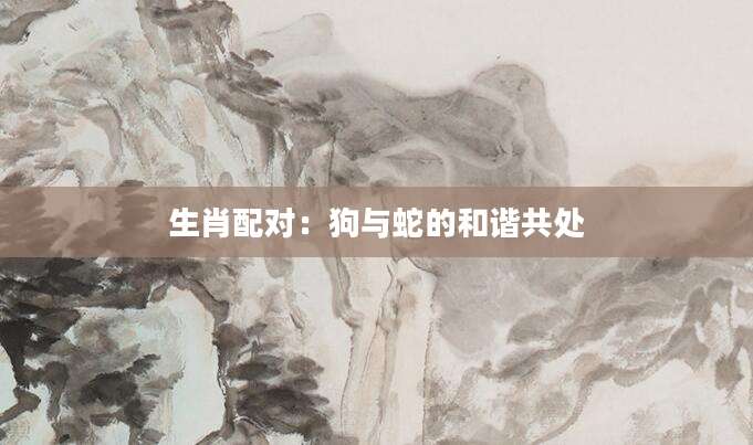 生肖配对：狗与蛇的和谐共处