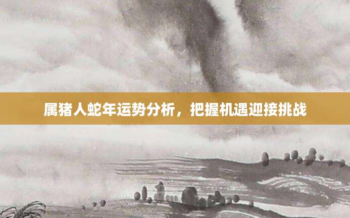 属猪人蛇年运势分析，把握机遇迎接挑战