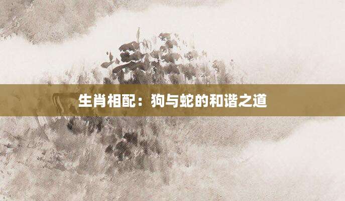生肖相配：狗与蛇的和谐之道