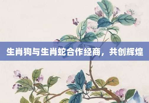 生肖狗与生肖蛇合作经商，共创辉煌