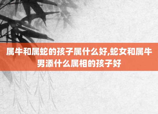 属牛和属蛇的孩子属什么好,蛇女和属牛男添什么属相的孩子好