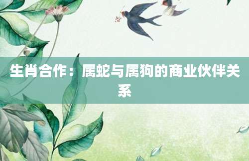 生肖合作：属蛇与属狗的商业伙伴关系