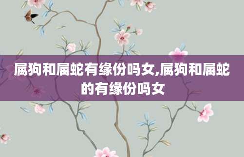 属狗和属蛇有缘份吗女,属狗和属蛇的有缘份吗女
