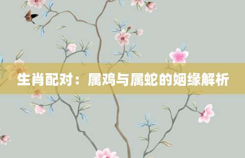生肖配对：属鸡与属蛇的姻缘解析