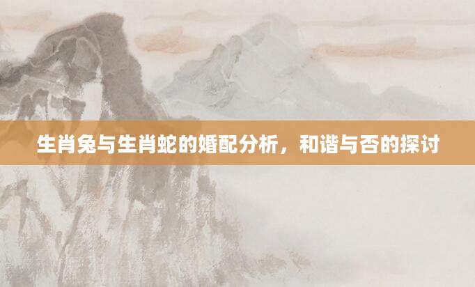 生肖兔与生肖蛇的婚配分析，和谐与否的探讨